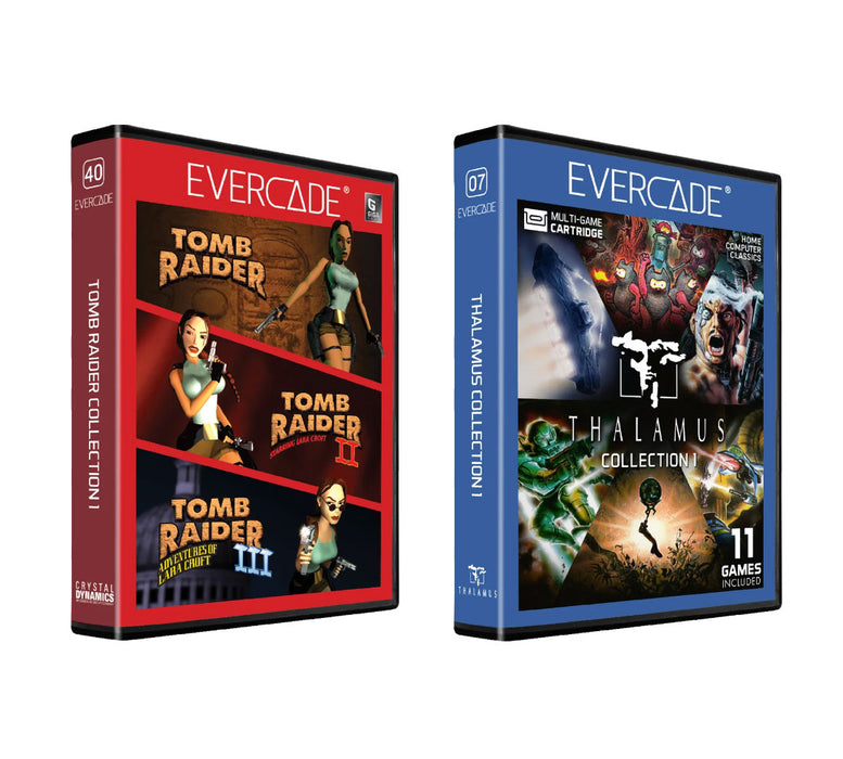 Evercade Tomb Raider Collection 1 [#40] & Evercade Thalamus Collection 1 [#C07] Combo Pack [FREE SHIPPING] (PRE-ORDER)