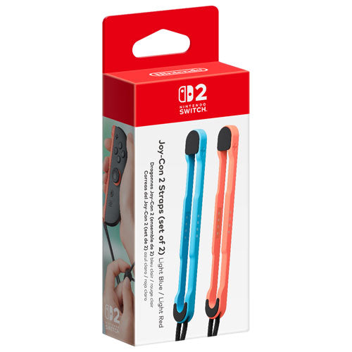 Nintendo Switch 2 Joy-Con 2 Wrist Straps - 2 Pack (Light Red/Light Blue)
