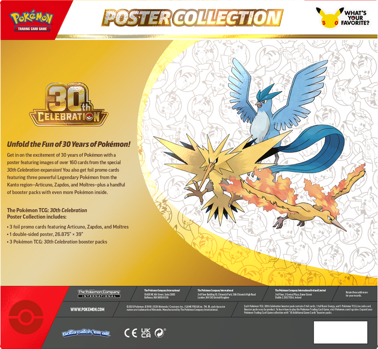 TCG - Pokemon 30th Celebration Poster Collection (PRE-ORDER)
