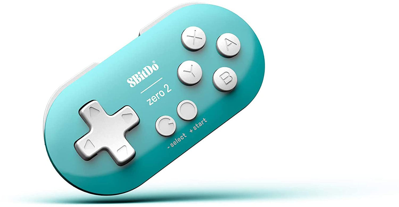 8Bitdo Zero 2 Bluetooth Gamepad Keychain Sized Mini Controller for Switch, Windows & Android [Turquoise] - SWITCH