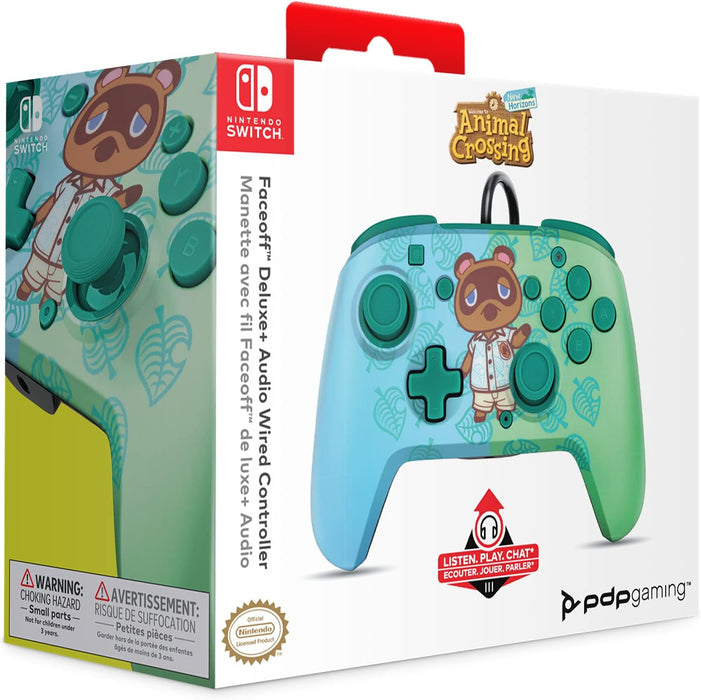 PDP Faceoff Deluxe + Audio Wired Controller Tom Nook - Nintendo Switch