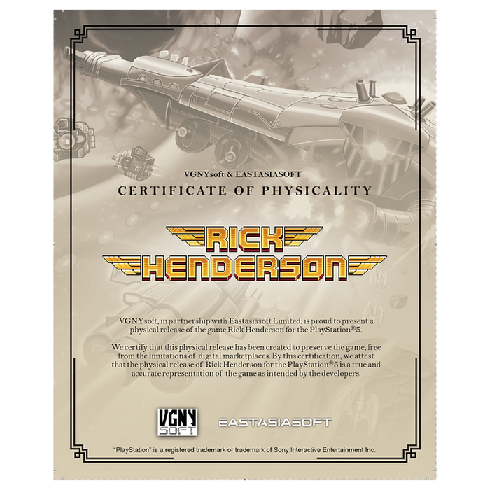 Rick Henderson (Extra Edition) - Playstation 5 (FREE SHIPPING)