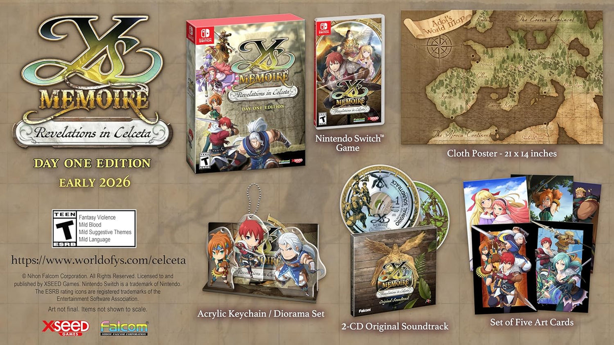 Ys Memoire Revelations in Celceta Day 1 Edition - Nintendo Switch (PRE-ORDER)