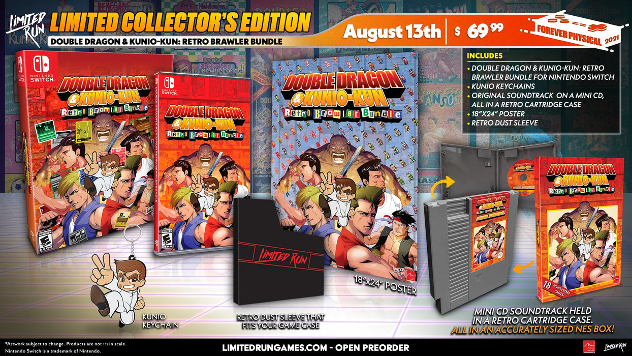 Double Dragon & Kunio-Kun Retro Brawler Bundle - Classic Edition [Limited Run Games #115] - Nintendo Switch (Free Shipping)
