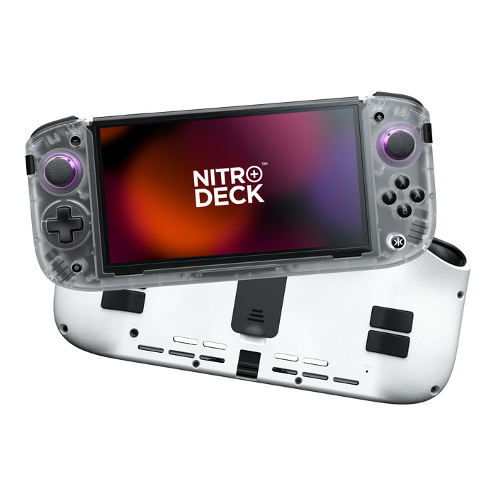 CRKD Nitro Deck+ Handheld Pro Controller for Nintendo Switch with HDMI Adapter [Clear White] - Nintendo Switch