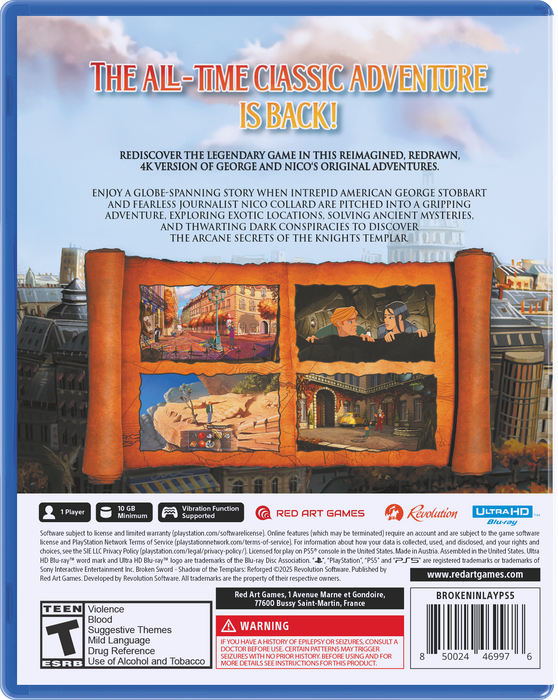 Broken Sword - Shadow of the Templars: Reforged [Standard Edition] - Playstation 5 (FRE SHIPPING)