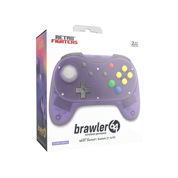 Brawler64 N64 Pro Series Wireless Controller [Atomic Purple] - N64 / Switch / Switch 2 / PC (PRE-ORDER)