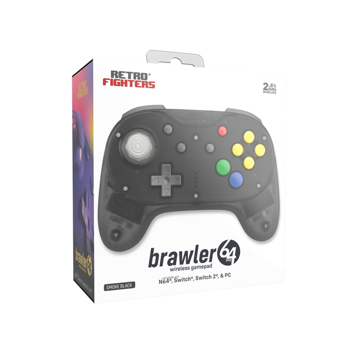 Brawler64 N64 Pro Series Wireless Controller [Smoke] - N64 / Switch / Switch 2 / PC (PRE-ORDER)