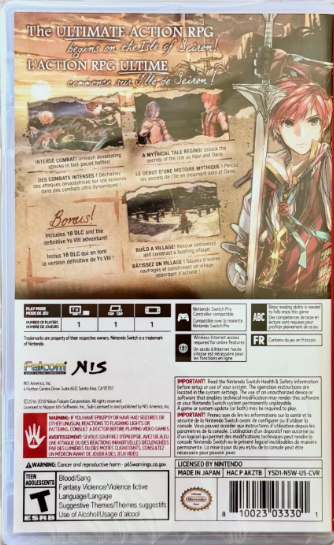 Ys VIII: Lacrimosa of Dana [Standard Edition] - SWITCH