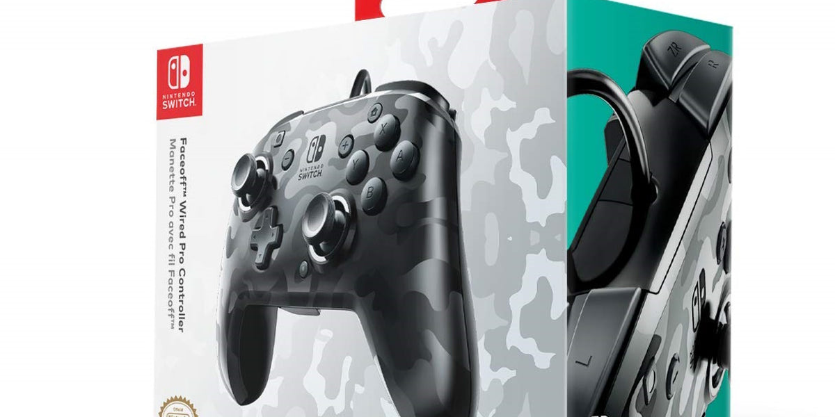 PDP Faceoff Wired Pro Controller Black Camo - Nintendo Switch