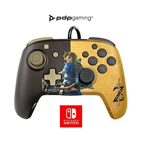 PDP Gaming Faceoff Deluxe+ Wired Switch Pro Controller ZELDA: BREATH OF THE WILD