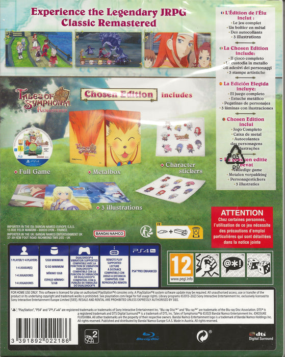 Tales of Symphonia Remastered [Chosen Edition] [EU Import] - Playstation 4