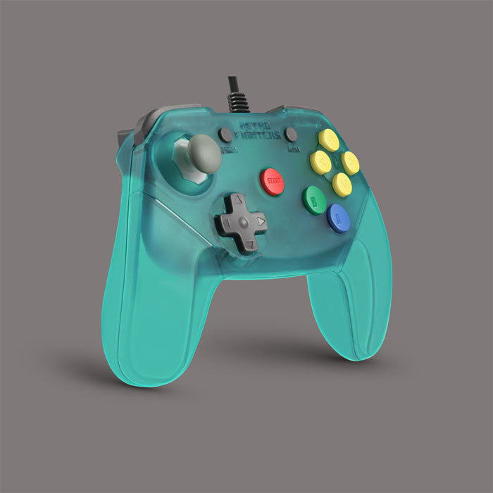 Retro Fighters Brawler64 Color Edition Wired Controller [Transparent Blue] - Nintendo 64