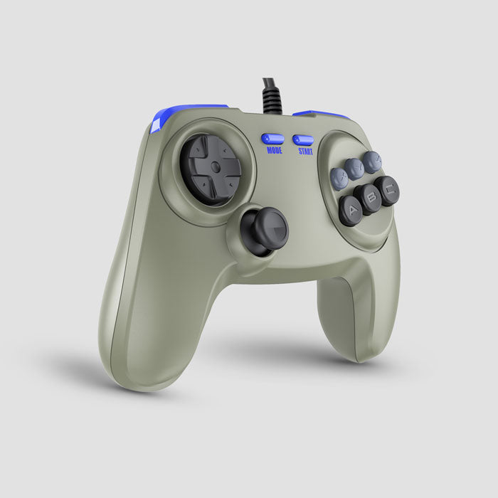 Retro Fighters BrawlerGen Next-Gen Sega Genesis & Sega Saturn Controller [Special Edition Gray]
