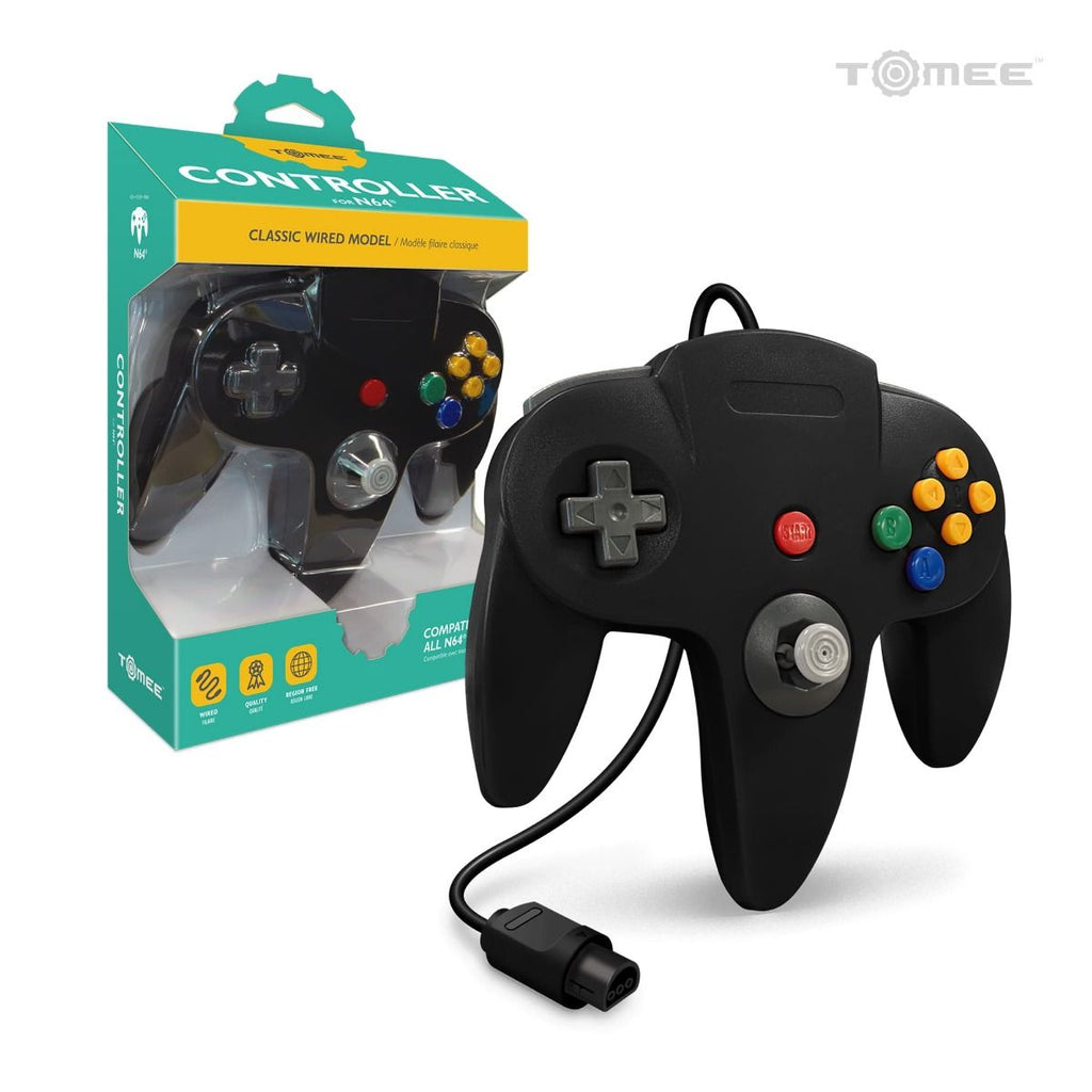 N64 Controller (Black) - Tomee — VIDEOGAMESPLUS.CA