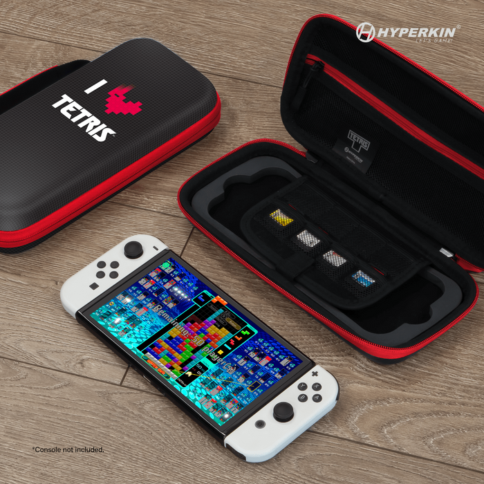 OFFICAL TETRIS EVA HARD SHELL CARRYING CASE FOR SWITCH OLED MODEL HEART DROP - SWITCH