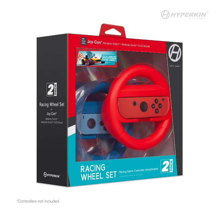 Hyperkin Racing Wheel Set for Switch Joy-Con (Blue/ Red) (2-Pack)