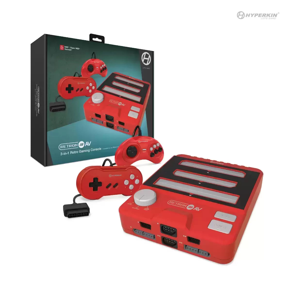 HYPERKIN RETRON 3 AV GAMING CONSOLE (PHANTOM RED) — VIDEOGAMESPLUS.CA