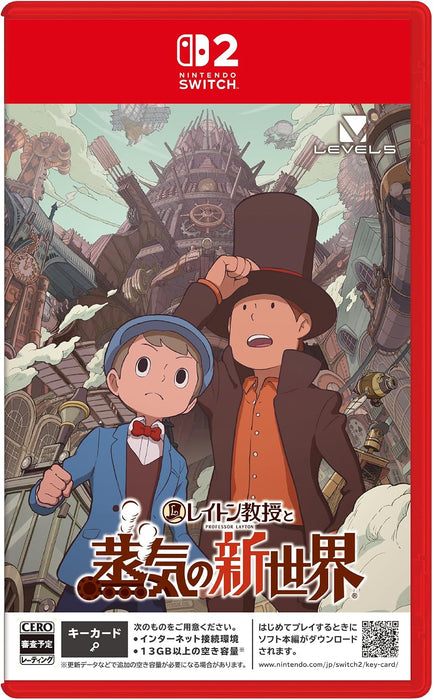 Professor Layton and The New World of Steam [Game-Key Card] (JPN Import - Multi-Language) - Nintendo Switch 2 (PRE-ORDER)