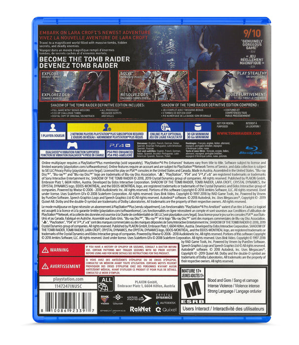 Shadow of the Tomb Raider : Definitive Edition - Playstation 4