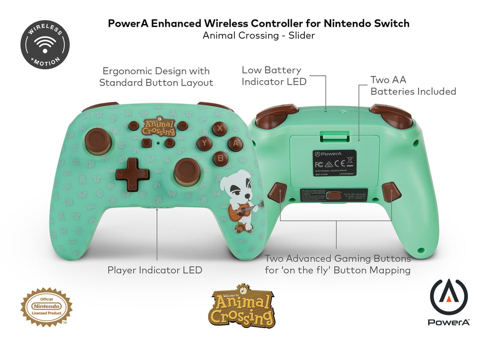 Power A Enhanced Wireless Controller for Nintendo Switch - Animal Crossing: K.K. Slider - SWITCH