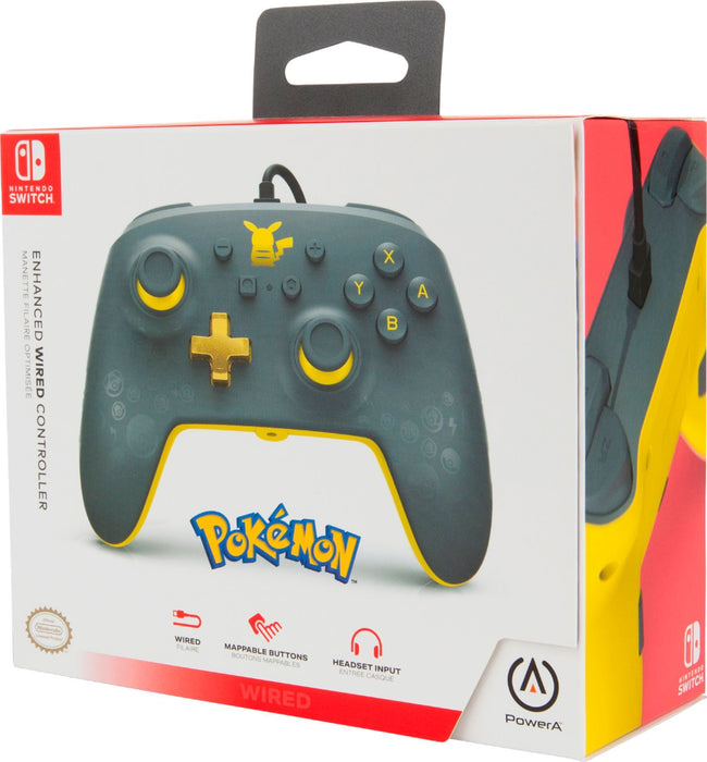 Power A - Enhanced Wired Controller Pokémon Pikachu Grey - Nintendo Switch