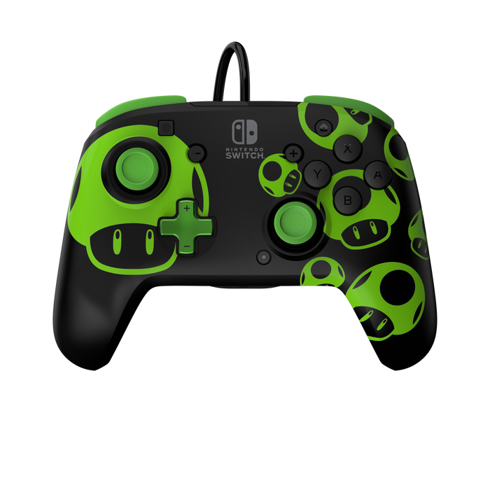 PDP - REMATCH WIRED CONTROLLER: 1-UP GLOW IN THE DARK FOR NINTENDO SWITCH, NINTENDO SWITCH - OLED MODEL