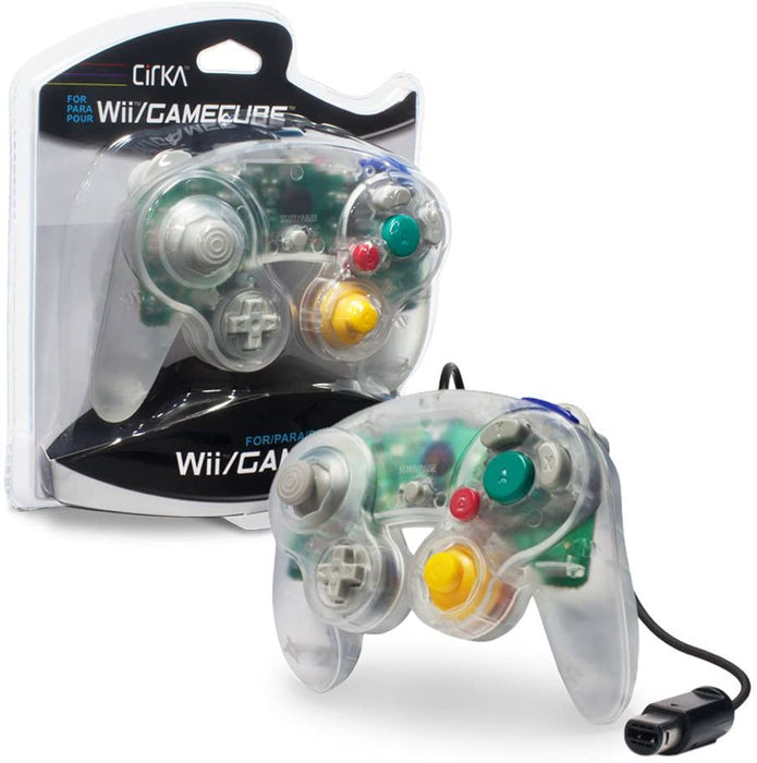 Wii & GameCube Wired Controller (Clear) (CirKa) - Wii / GC