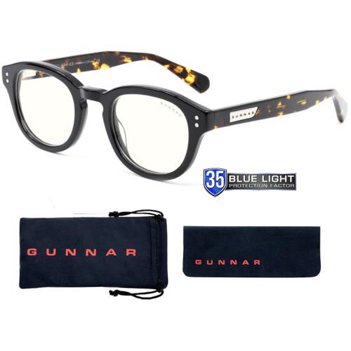 Gunnar Emery Blue Light Glasses - Onyx Frame with Amber Lens and Blue Light Protection Factor 65 (EME09109)