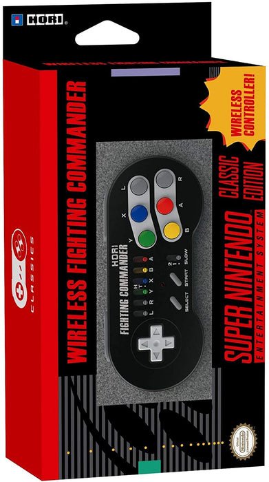 HORI Super SNES Classic Edition Fighting Commander Wireless Controller Pad Officially Licensed by Nintendo - WII/WII U/NES Classic/SNES Classic