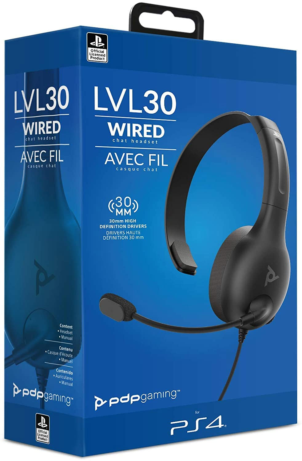PDP Gaming Wired Chat White Headset LVL30 Official PlayStation PS4 PS5  Product