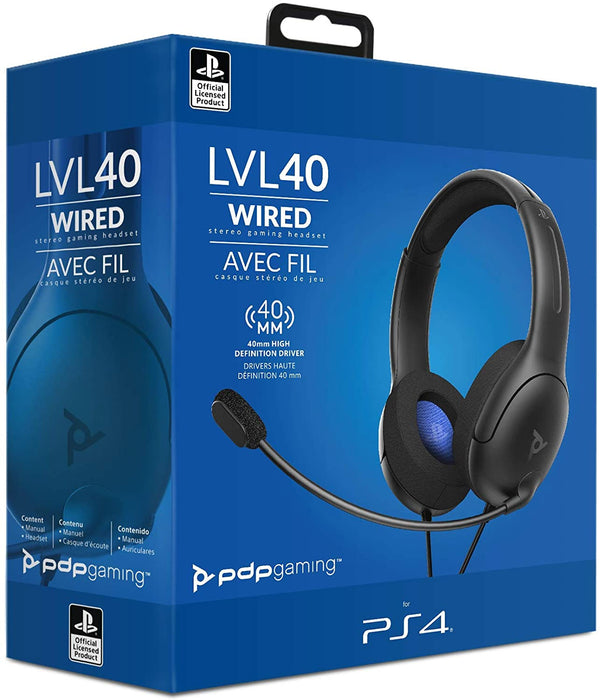 PDP Gaming LVL40 Wired Stereo Headset - PS4 —