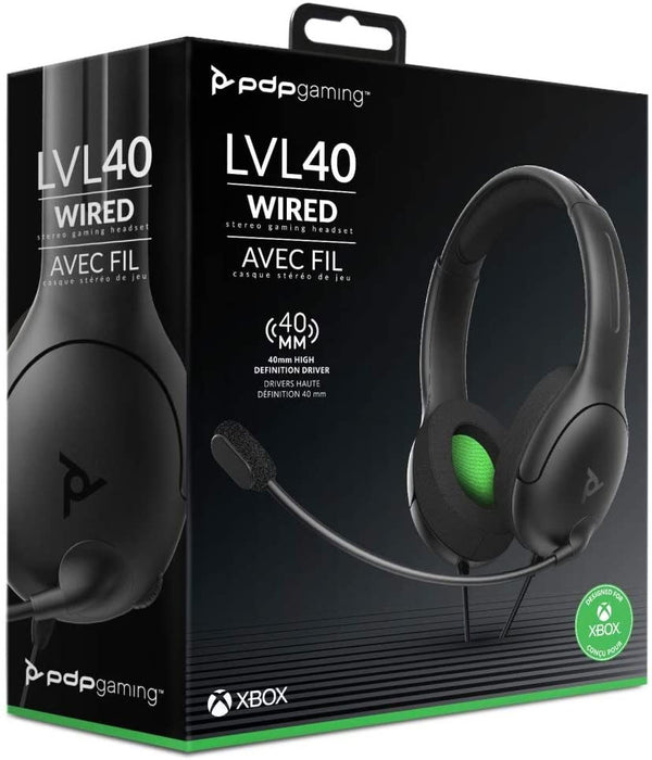 PDP Gaming LVL40 Wired Stereo Headset XBOX ONE — - Main Image
