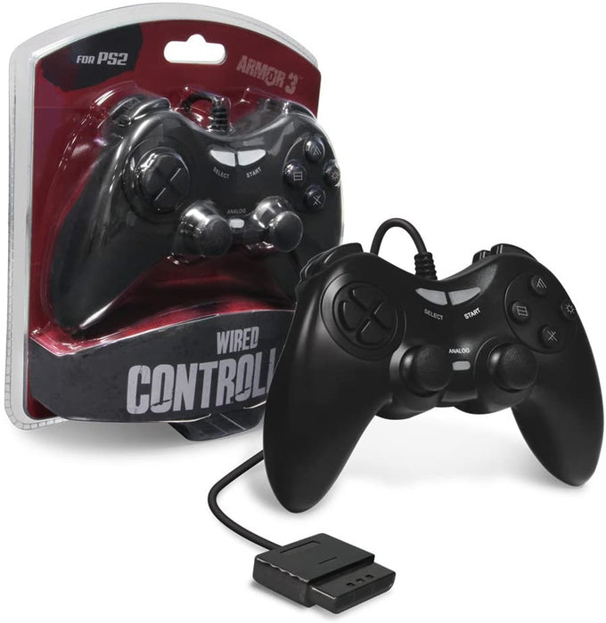 Armor3 Black Wired PS2 Game Controller - PS2