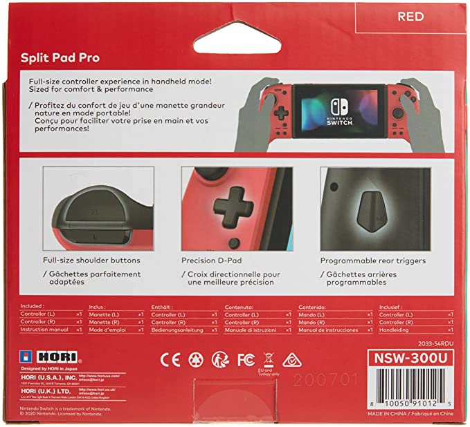 HORI SPLIT PAD PRO (RED) SWITCH —