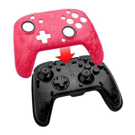 PDP FACEOFF WIRELESS DELUXE CONTROLLER (PINK CAMO) SWITCH