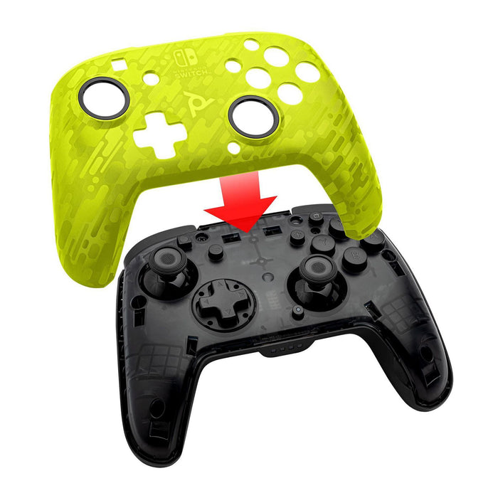 PDP FACEOFF WIRELESS DELUXE CONTROLLER (YELLOW CAMO) - SWITCH