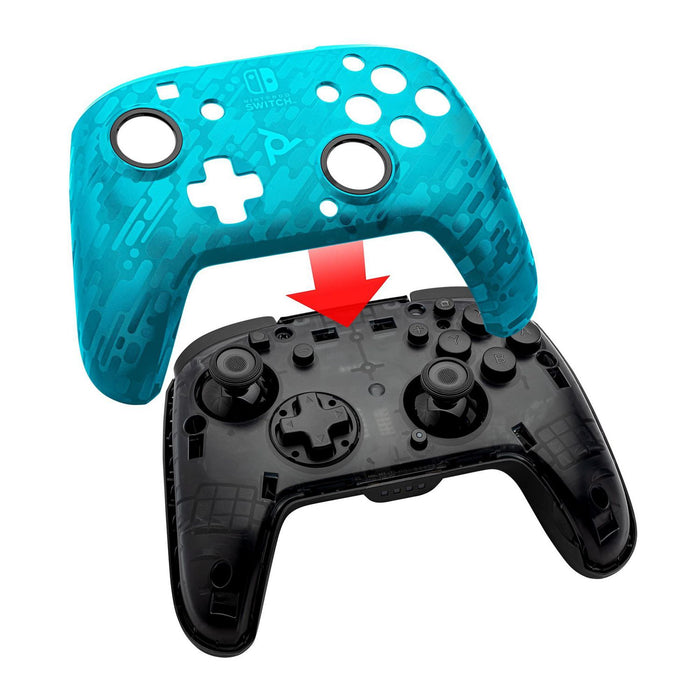 PDP FACEOFF WIRELESS DELUXE CONTROLLER (BLUE CAMO) - SWITCH