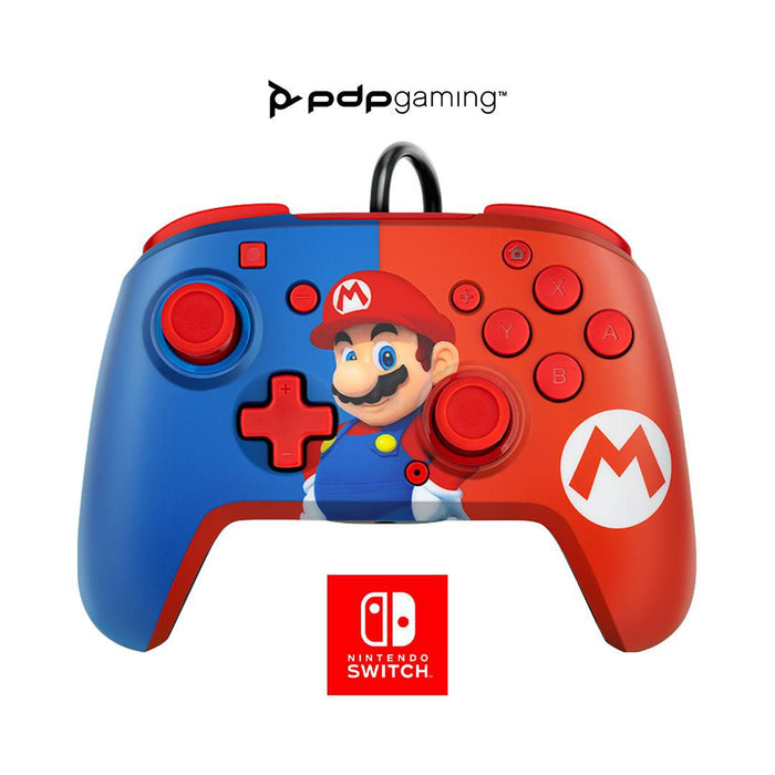 PDP FACEOFF DELUXE+ AUDIO WIRED CONTROLLER: POWER POSE MARIO - SWITCH