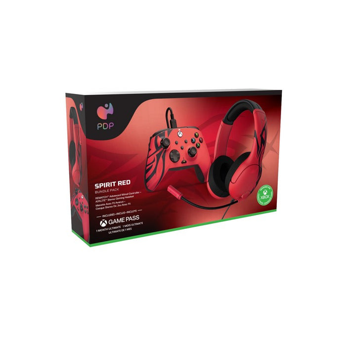 PDP - AIRLITE WIRED HEADSET & REMATCH WIRED CONTROLLER BUNDLE FOR XBOX SERIES X: SPIRIT RED