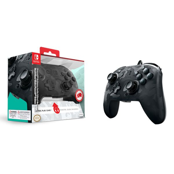 PDP Faceoff Deluxe+ Audio Wired Controller - Black Camo - SWITCH