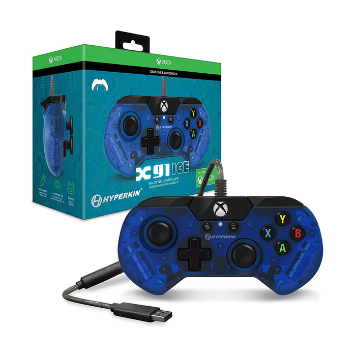 X91 ICE WIRED CONTROLLER FOR XB1 & PC pacific blue — VIDEOGAMESPLUS.CA