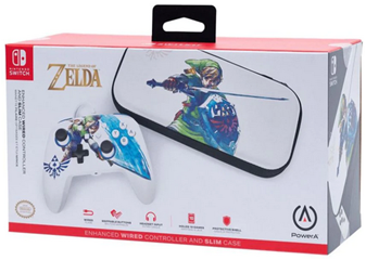 POWER A ENHANCED WIRED CONTROLLER + SLIM CASE FOR NINTENDO SWITCH MASTER SWORD - SWITCH