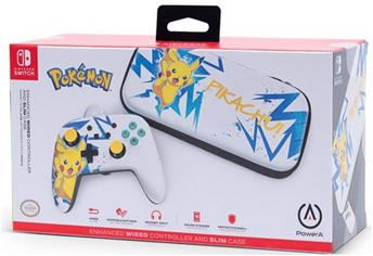 POWER A ENHANCED WIRED CONTROLLER + SLIM CASE FOR NINTENDO SWITCH PIKA ...