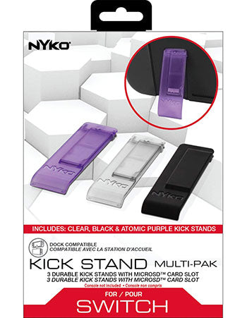 NYKO Kick Stand Multi-Pak (PURPLE/CLEAR/BLACK) - SWITCH
