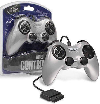 Armor3 Silver Wired PS2 Game Controller - PS2