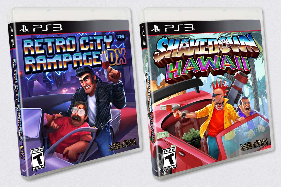 RETRO CITY RAMPAGE DX & SHAKEDOWN: HAWAII (COMBO PACK - FREE SHIPPING) - PS3