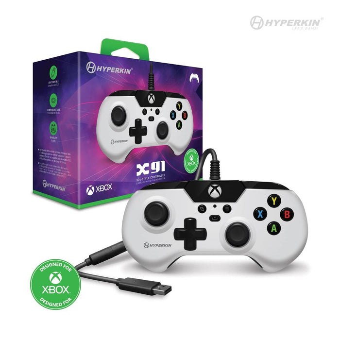 Hyperkin X91 Wired Controller (white) for Xbox Series X/Xbox Series S/Xbox One/Windows 10 | 11