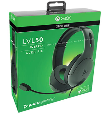 PDP LVL50 Wired Stereo Gaming Headset for Xbox One - Gray/Black Brand New